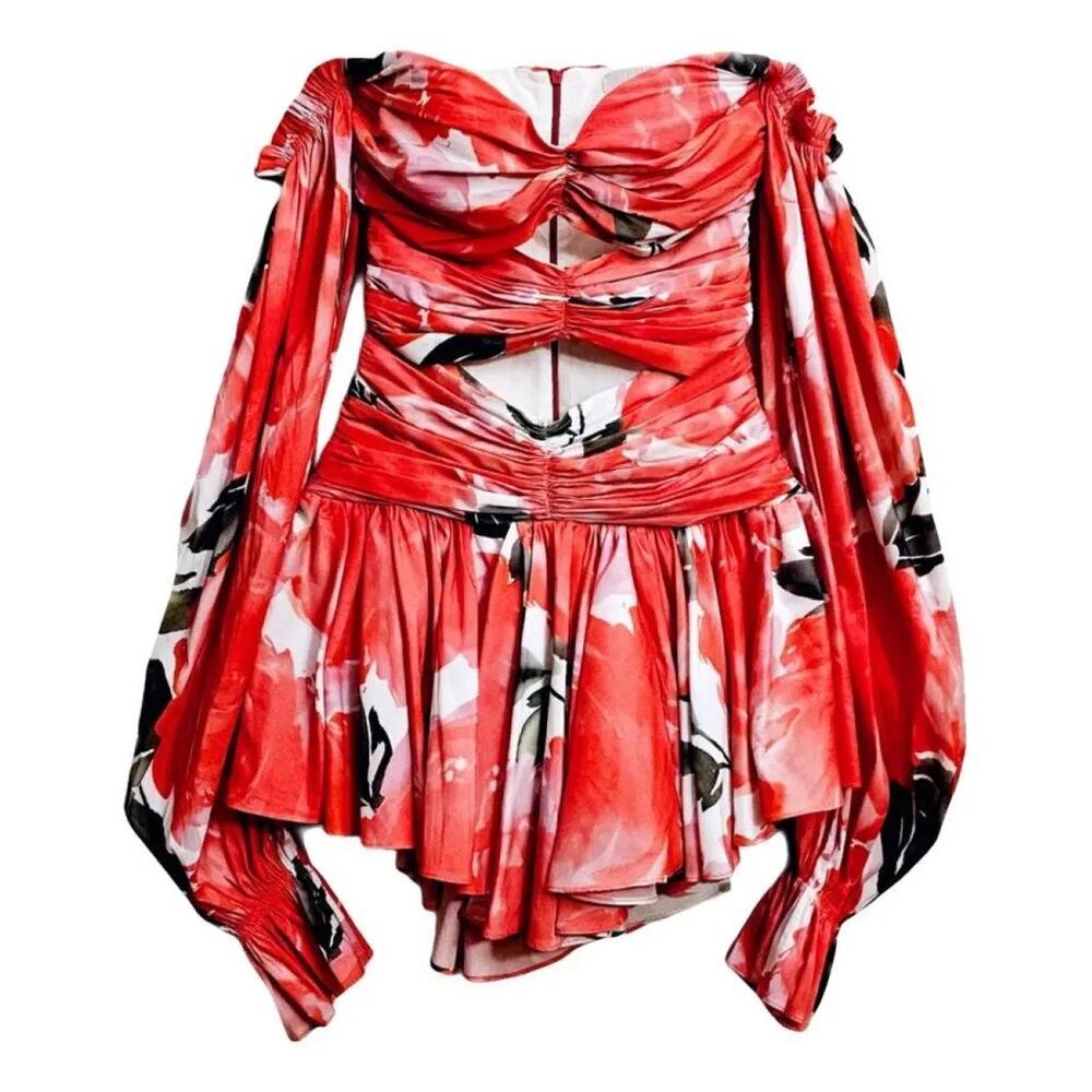 Gigii’s Hestia Off Shoulder Cutout Floral Mini Dress RARE NWT XS - Picture 3 of 6